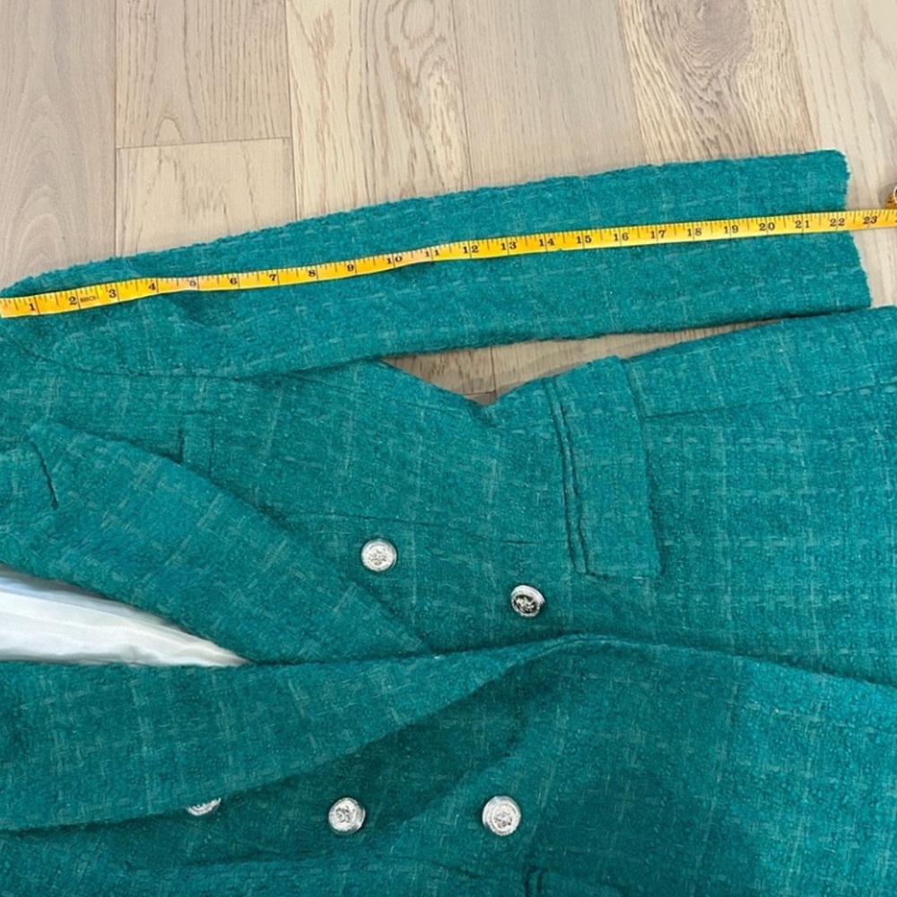 Zara Green Double-Breasted Blazer - Picture 7 of 9
